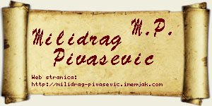 Milidrag Pivašević vizit kartica